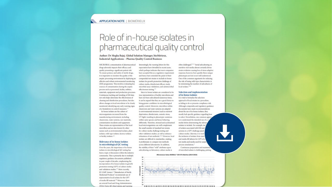Role of in-house isolates in pharmaceutical quality control ...