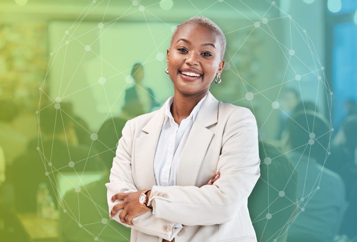 Woman at tradeshow
